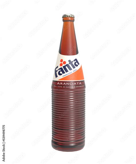 Vintage Fanta bottle, orange soft drink on transparent background Stock ...