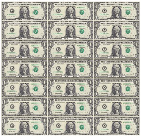 One Dollar Bill Printable