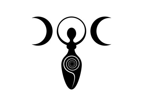 Wiccan Woman Logo triple moon goddess, spiral of fertility, Pagan Symbols, cycle of life, death ...