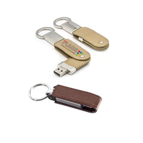 Leather Keychain USB Flash Drive - Flags Qatar