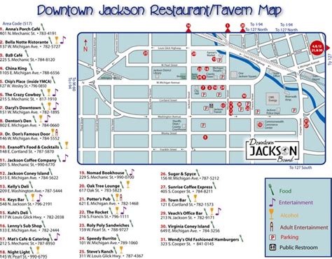 Downtown Jackson Restaurant Map - Downtown Jackson MI USA • mappery