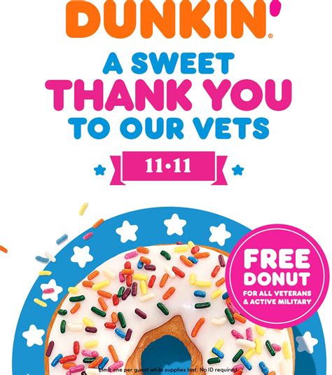 Veterans & active enjoy a free doughnut Wednesday at Dunkin Donuts #dunkin | The Coupons App®