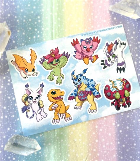 Digimon Adventure Rookie Sticker Sheet Monstermaker - Etsy