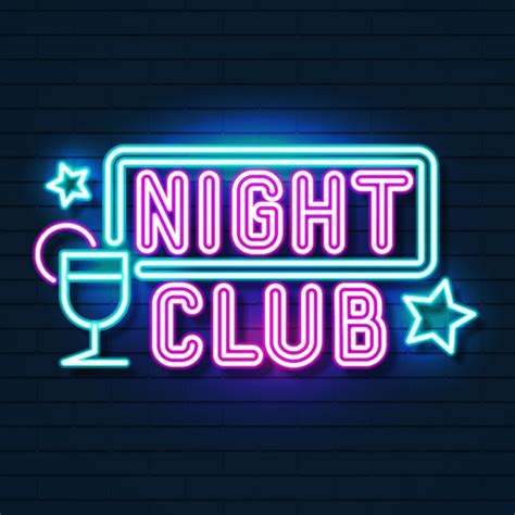 Premium Vector | Night club neon signboard