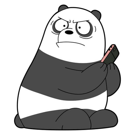 We Bare Bears Angry Panda with Phone Sticker - Sticker Mania