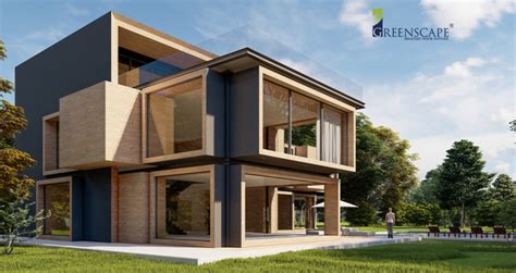 Luxury Modern house exterior design in india - Greenscape