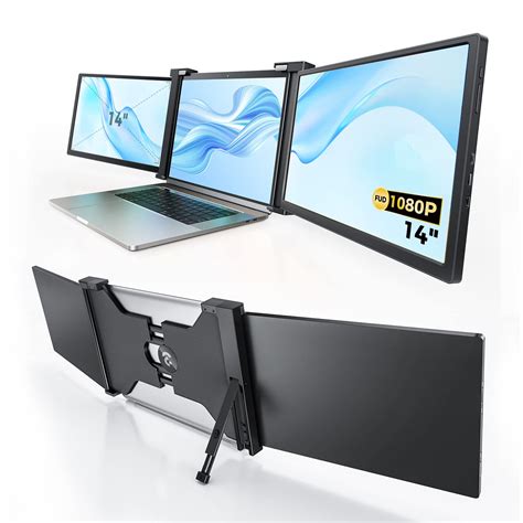 Buy SOOMFON 14 Inch Triple Portable Monitor 1080P@60Hz Laptop Screen Extender for Dual Monitor ...