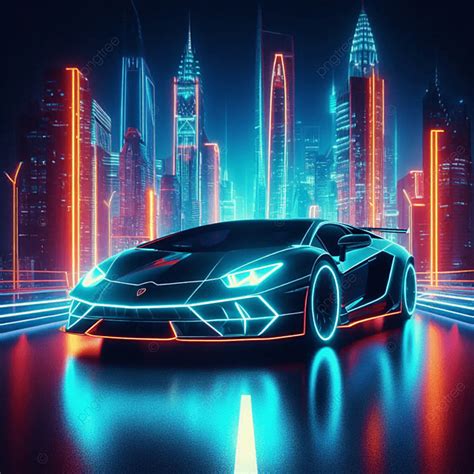 Neon Lamborghini Car Background, Neon Car, Lamborghini, Car Background ...