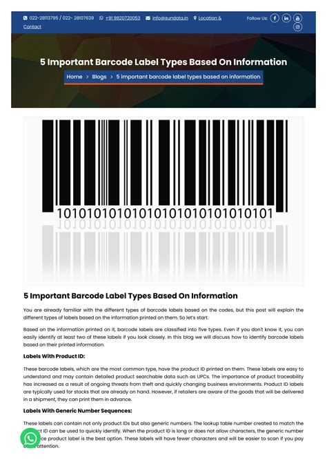 5 Important Barcode Label Types Based On Information by Puja Jain - Issuu