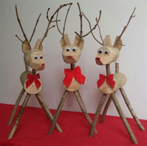 Log Reindeer Christmas Ornaments