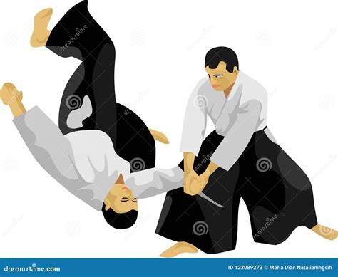 The Aikido Japanese Martial Art Stock Vector - Illustration of martial, aikido: 123089273