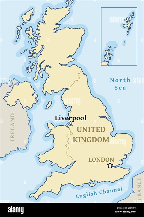 Liverpool map location - city marked in United Kingdom (UK map). Vector ...