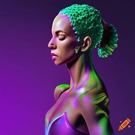 Sculpture of beautiful women athletes in vibrant colors