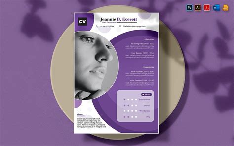 Web Developer CV Resume Print A4 Template-02 | Web developer cv ...