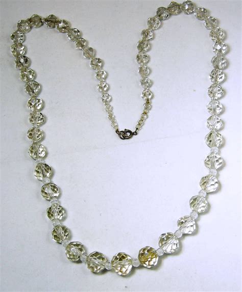 Vintage 1940s Crystal Bead Necklace at 1stdibs