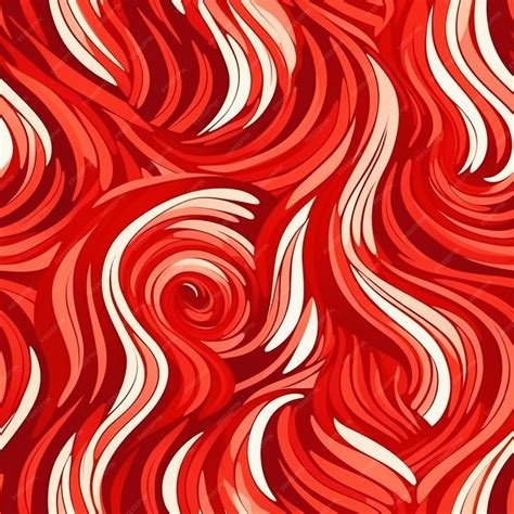 Premium AI Image | A red background with a pattern of wavy lines.