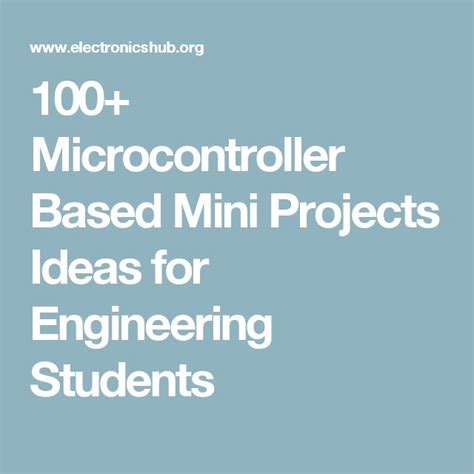 100+ Microcontroller Based Mini Projects Ideas | Microcontrollers, Pic microcontroller ...