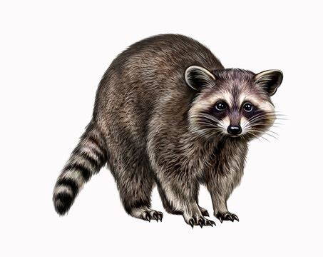 Cute Baby Raccoon Drawing