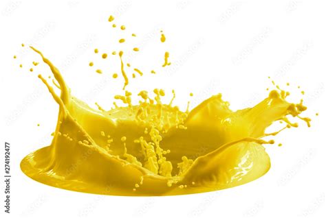 yellow paint splash isolated on white background Stock Photo | Adobe Stock