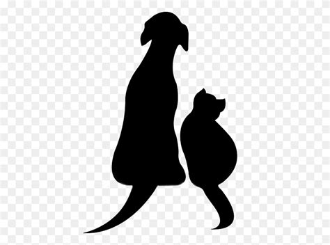 Dog And Cat Silhouette - Dog And Cat PNG - FlyClipart