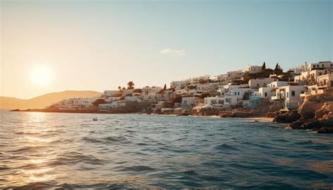 Premium AI Image | Sunset in mykonos