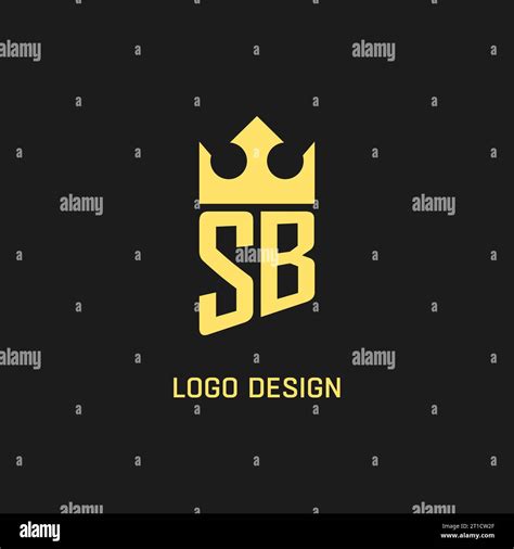 Monogram SB logo shield crown shape, elegant and luxury initial logo style vector graphic Stock ...