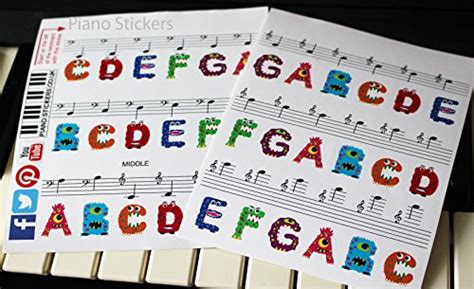 Keyboard or Piano Stickers 61 key set For Kids learn to play THE FUN WAY PSMW61 - Epic Kids Toys