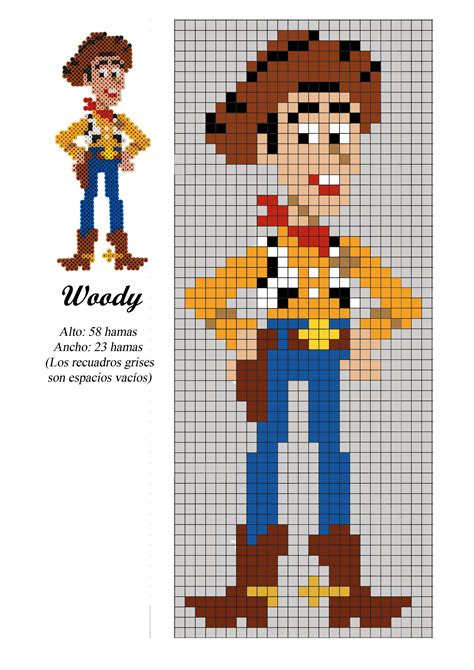 Pixel art Woody | Dessin Facile, Modèle Difficile, Personnages, TV & BD