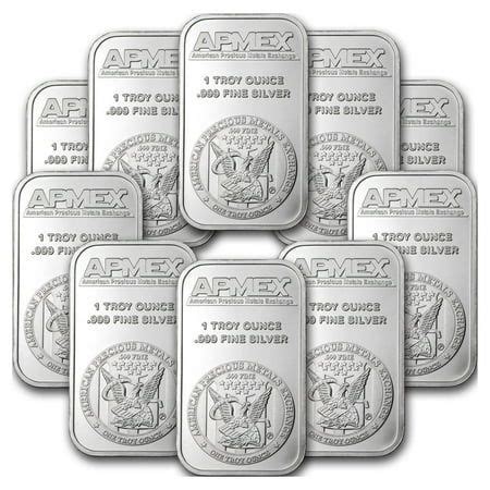 1 oz Silver Bar - APMEX (Lot of 10 Bars) - Walmart.com | Silver bars, Apmex, Silver bullion