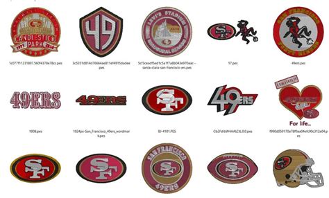 15 Different SAN FRANCISCO 49ERS FOOTBALL Sports Logos Embroidery ...