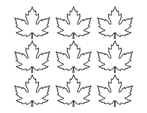 a set of nine maple leaf shapes in black and white on a white background illustration