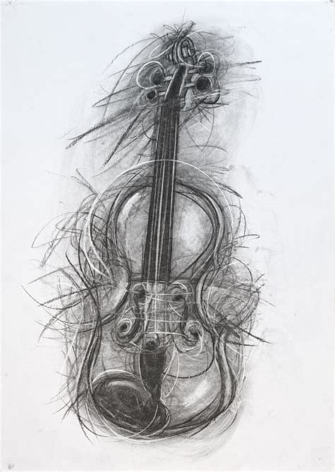 Penny Warden 'Violin' drawing for Sale by No Naked Walls