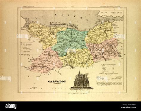 MAP OF CALVADOS FRANCE Stock Photo - Alamy