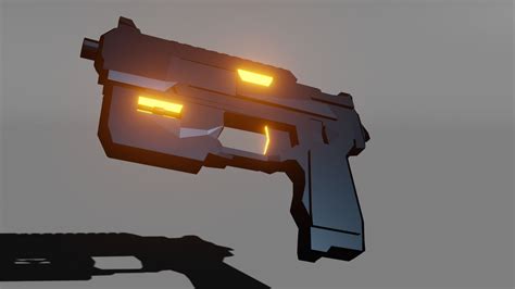 3D model Low Poly Sci Fi Pistol VR / AR / low-poly | CGTrader