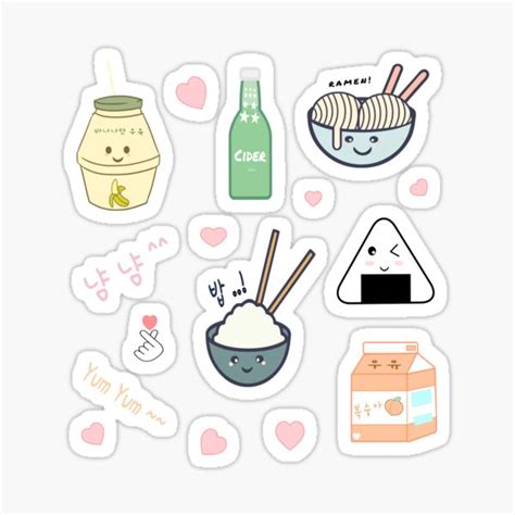 "Korean Food " Sticker for Sale by PewPaw | Redbubble