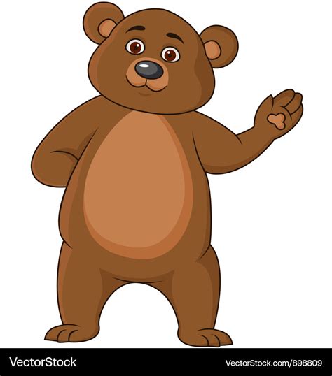 Funny brown bear cartoon Royalty Free Vector Image