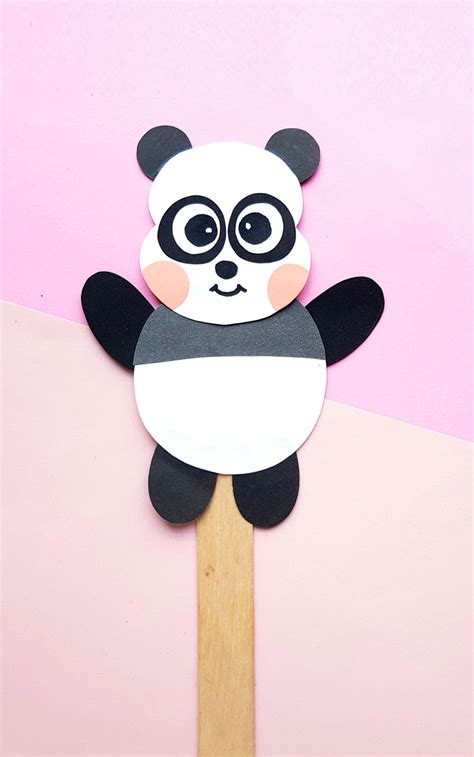 Panda Paper Craft - Puppet Template * Moms and Crafters