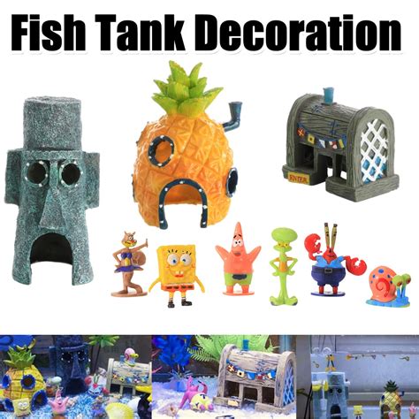 Spongebob Doll Toy Action Figurines Collection Spongebob House Kids Birthday Gift Decoration ...