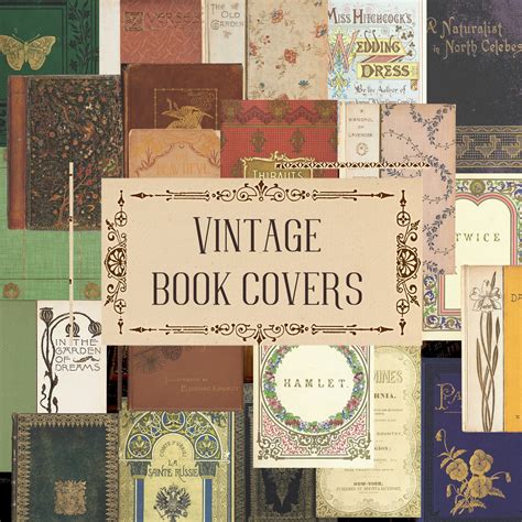 24 Digital Vintage Book Covers for Junk Journaling Bookmaking - Etsy