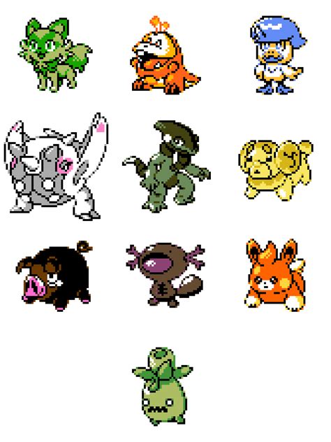 All of the known Paldea Pokemon in the style of GSC (Minus the Box Art Legendaries) : r/pokemon