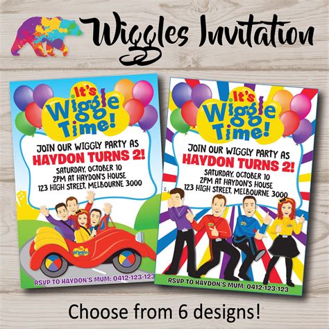 The Wiggles Invitation, Wiggles Invite, Wiggles Party Invitation ...