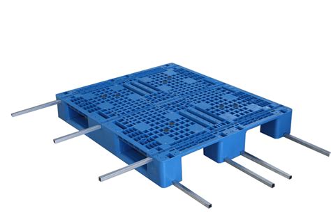 Stackable Hard Plastic Pallets Warehouse Plastic Shipping Pallets With Steel Bars For Racking