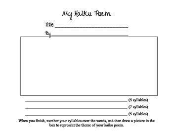 Haiku Poem Template Page in 2024 | Haiku poems, Poem template, Poems