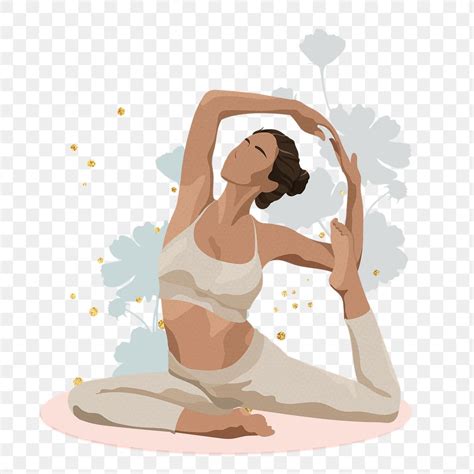 Yoga woman png aesthetic wellness | Premium PNG - rawpixel