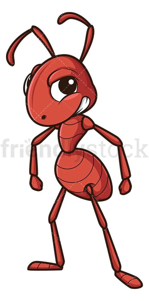 Angry Ant Cartoon Clipart Vector - FriendlyStock