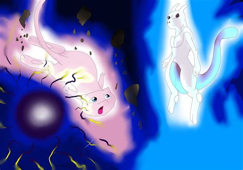 Mew Vs. MewTwo :Collab: by Bloodfire09 on DeviantArt