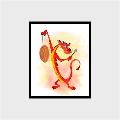 Mulan Mushu Disney Art Print Digital Files decor nursery roo - Inspire Uplift