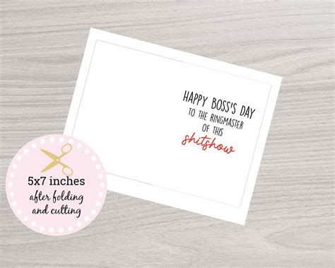 Printable Funny Boss's Day Card Happy Boss's Day - Etsy