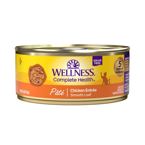 Wellness Complete Health Natural Grain Free Chicken Pate Wet Cat Food, 5.5 oz., Case of 24 | Petco