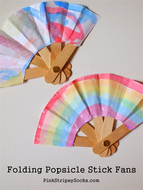 Make a Folding Popsicle Stick Fan | Pink Stripey Socks